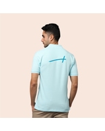 Greys&Blues Pima Collar T-Shirt-Ice Blue with White SH